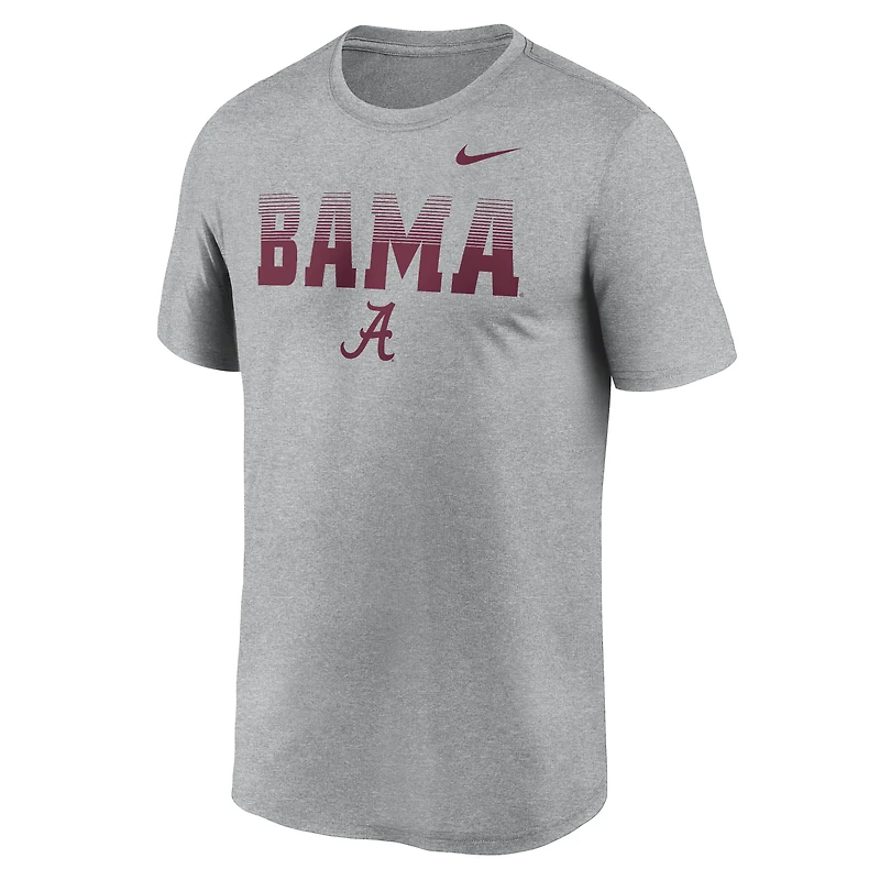 T-shirt Nike Dri-FIT gris Alabama Crimson Tide Primetime Legend Kinetic Mantra pour homme