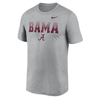 T-shirt Nike Dri-FIT gris Alabama Crimson Tide Primetime Legend Kinetic Mantra pour homme