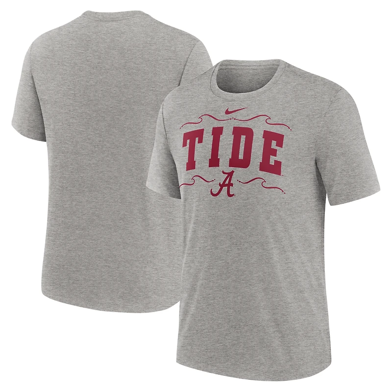 Men's Nike Heather Gray Alabama Crimson Tide Campus Local Tri-Blend T-Shirt