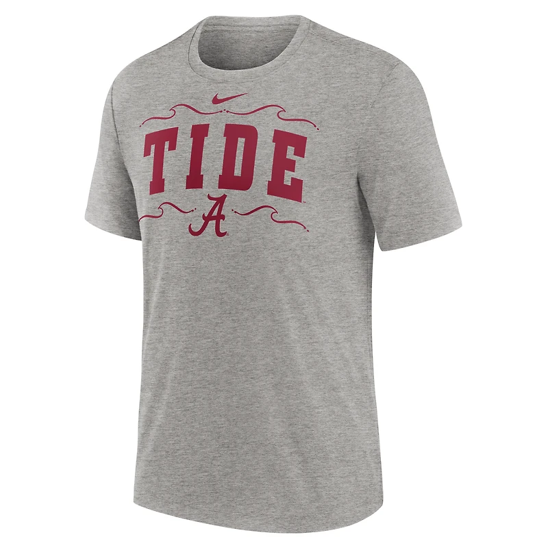 Men's Nike Heather Gray Alabama Crimson Tide Campus Local Tri-Blend T-Shirt