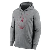 Sweat à capuche Nike Heather Grey Alabama Crimson Tide Icon Football Performance pour homme