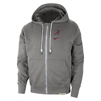 Sweat à capuche entièrement zippé Nike Heather Grey Alabama Crimson Tide Standard Issue Player Performance pour homme