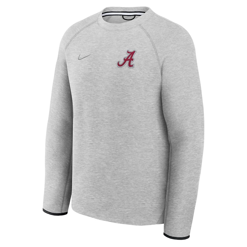 Sweat-shirt raglan en polaire technique Nike Heather Gray Alabama Crimson Tide pour homme