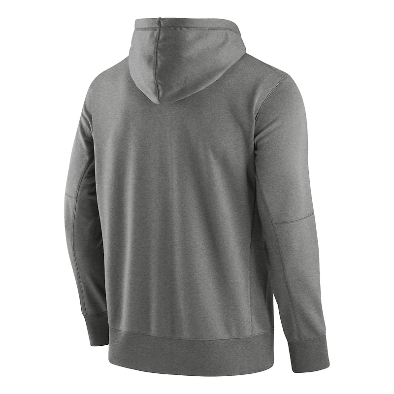 Sweat à capuche entièrement zippé Nike Alabama Crimson Tide Throwback Primary Logo Stack Performance pour homme, gris chiné