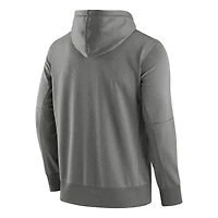 Sweat à capuche entièrement zippé Nike Alabama Crimson Tide Throwback Primary Logo Stack Performance pour homme, gris chiné