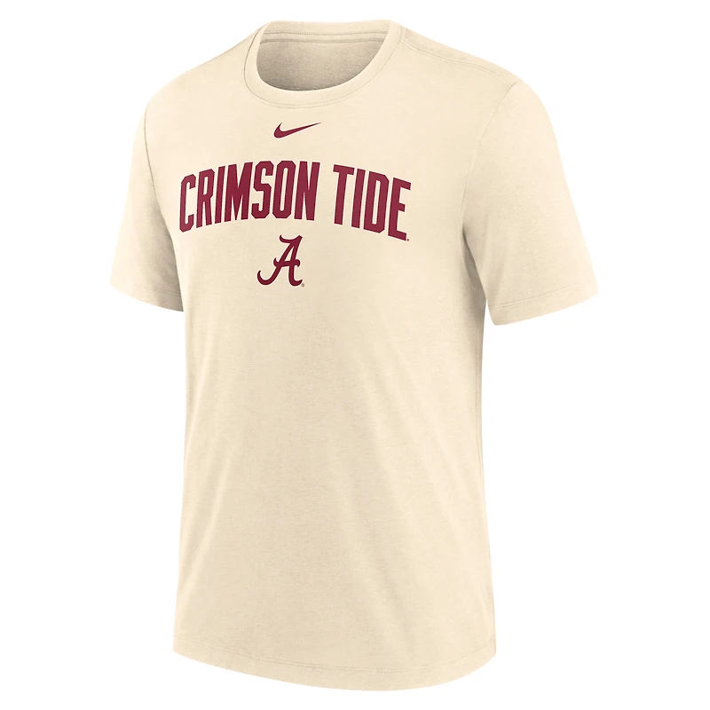 Men's Nike Natural Alabama Crimson Tide Arch Logo Triblend T-Shirt