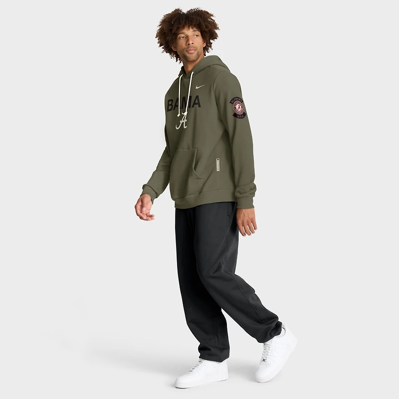 Men's Nike Olive Alabama Crimson Tide 2025 Military Appreciation Standard Issue Dri-FIT Hoodie