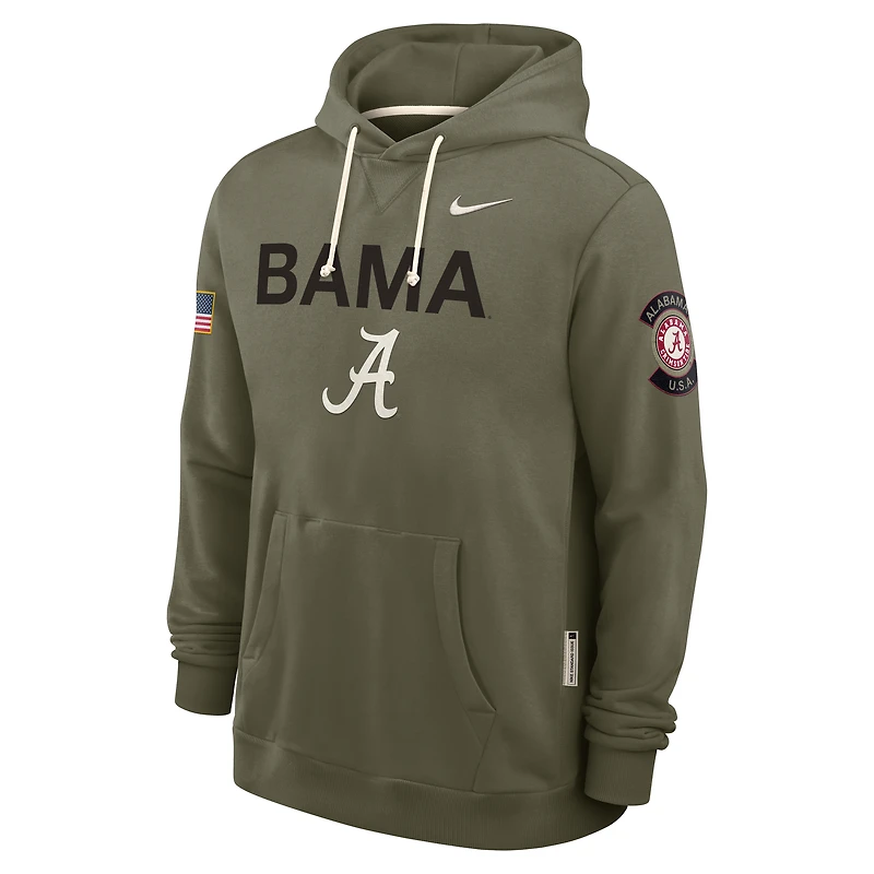 Sweat à capuche Nike Olive Alabama Crimson Tide 2025 Military Appreciation Standard Issue pour homme