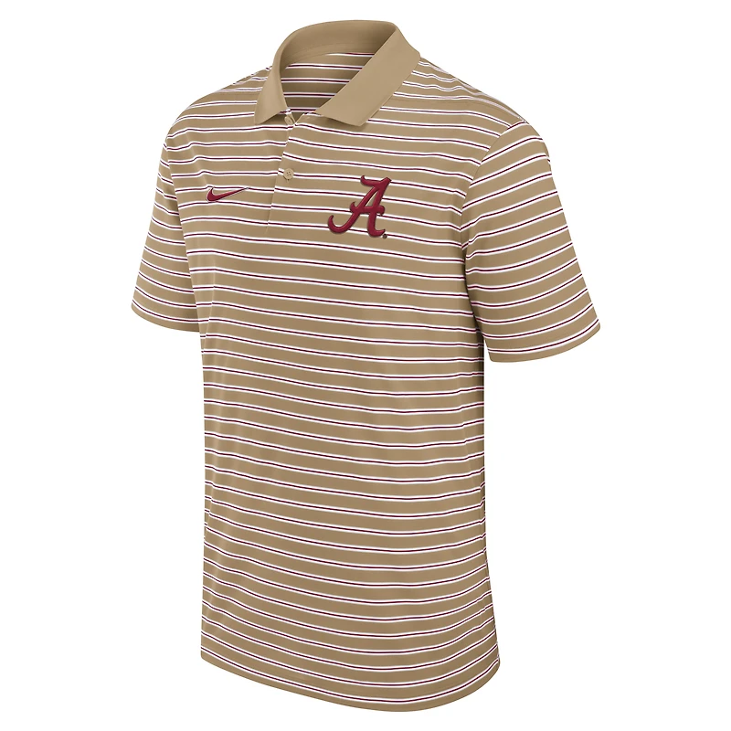 Men's Nike Tan Alabama Crimson Tide Athletic Prep Striped Dri-FIT Polo