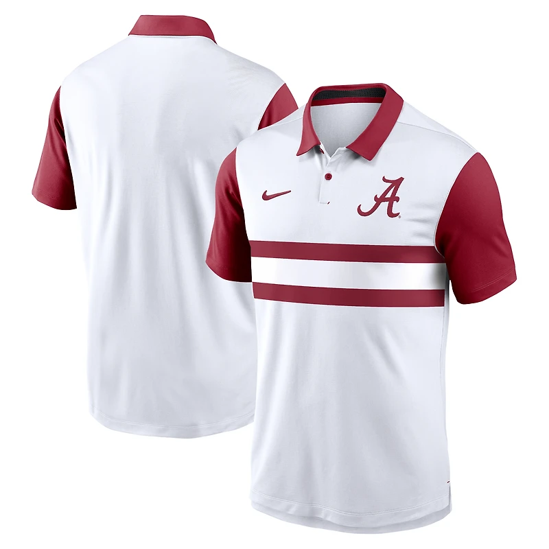 Polo Nike Alabama Crimson Tide Primetime Campus Vapor Dri-FIT pour homme, blanc/cramoisi