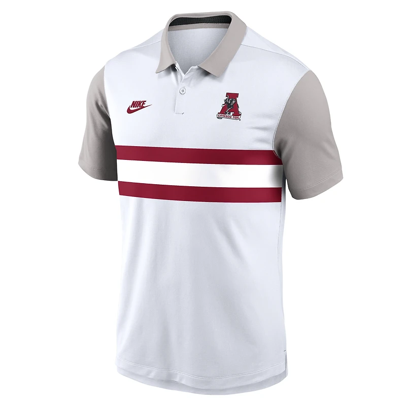 Men's Nike White/Gray Alabama Crimson Tide Athletic Prep Legacy Logo Vapor Dri-FIT Polo