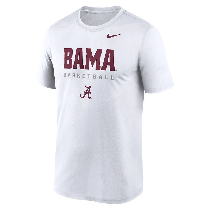 Men's Nike White Alabama Crimson Tide 2025 Courtside Basketball Legend Dri-FIT T-Shirt