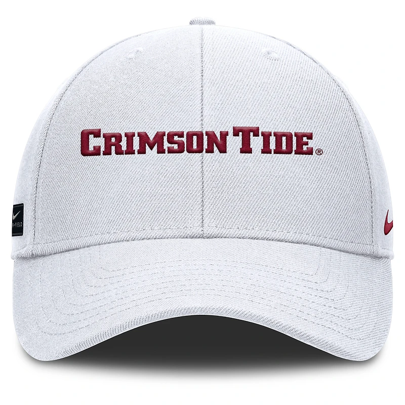Casquette ajustable Nike Alabama Crimson Tide 2025 On-Field Rise Performance pour homme, blanche