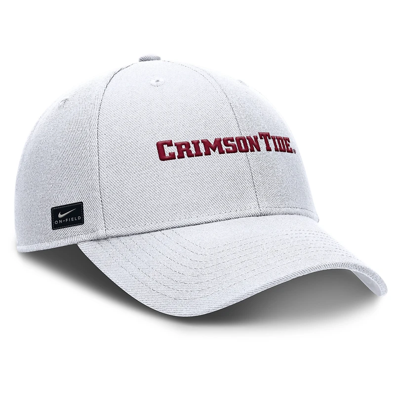 Casquette ajustable Nike Alabama Crimson Tide 2025 On-Field Rise Performance pour homme, blanche