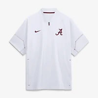 Men's Nike White Alabama Crimson Tide 2026 Sideline Short Sleeve Quarter-Zip Coach Jacket
