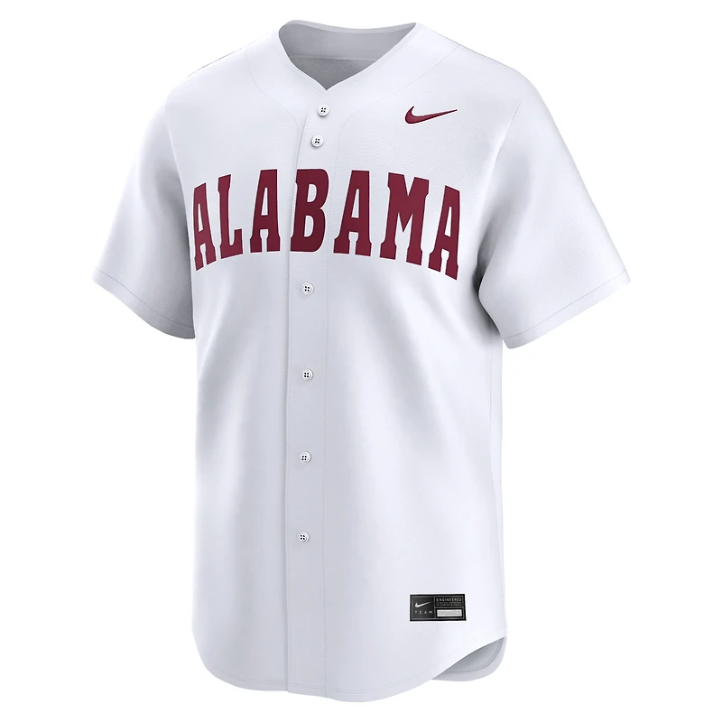Maillot de baseball Nike blanc pour homme, édition limitée alternative Alabama Crimson Tide