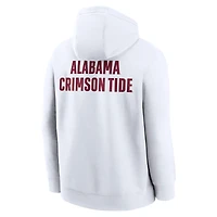 Men's Nike White Alabama Crimson Tide Basketball Two-Hit Club Fleece Pullover Hoodie