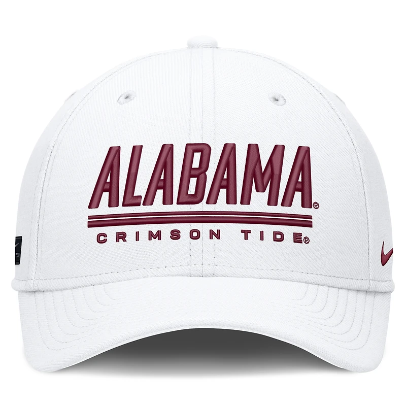 Casquette Nike blanche pour homme Alabama Crimson Tide Game Day Rise Swooshflex