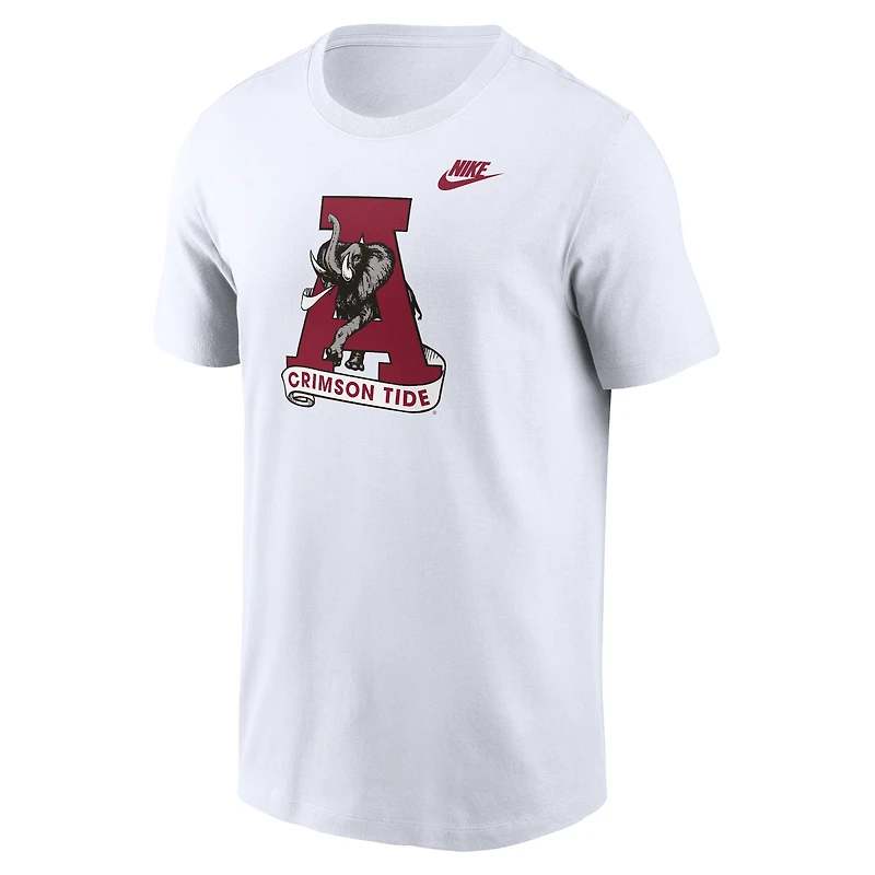 T-shirt Nike blanc Alabama Crimson Tide Legacy avec logo alternatif pour homme