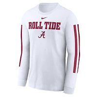 T-shirt à manches longues Nike blanc pour homme avec slogan Alabama Crimson Tide Local Spirit