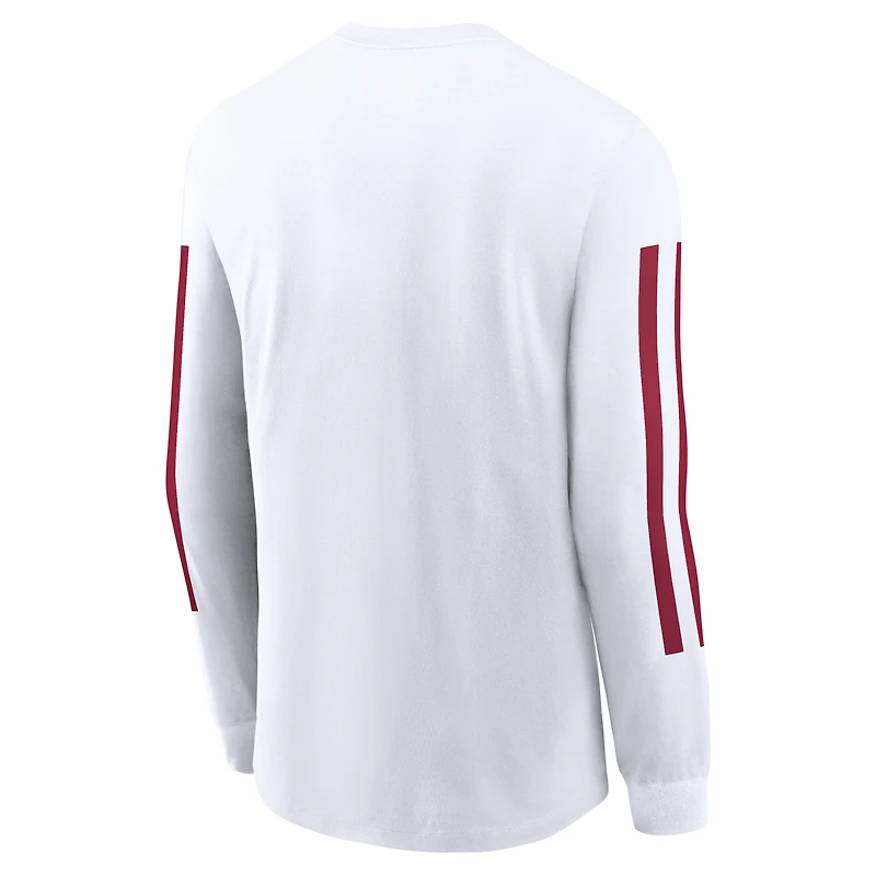 T-shirt à manches longues Nike blanc pour homme avec slogan Alabama Crimson Tide Local Spirit