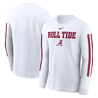 T-shirt à manches longues Nike blanc pour homme avec slogan Alabama Crimson Tide Local Spirit
