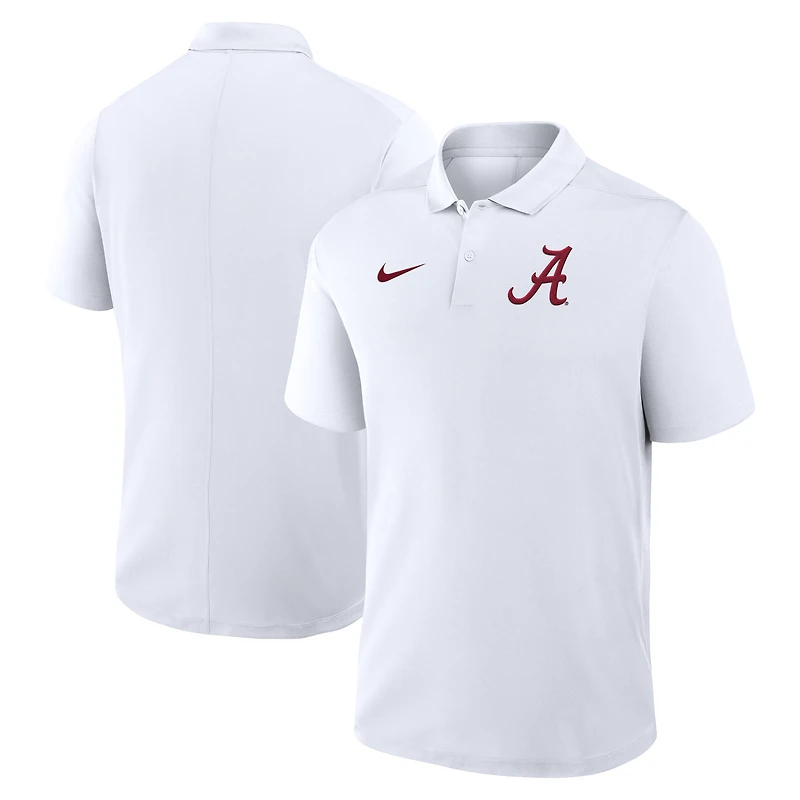 Polo Nike blanc Alabama Crimson Tide Primetime Victory Performance pour homme avec logo principal