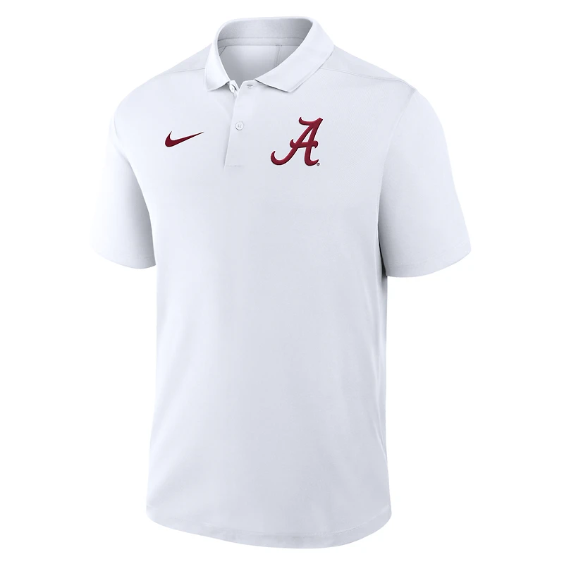 Polo Nike blanc Alabama Crimson Tide Primetime Victory Performance pour homme avec logo principal