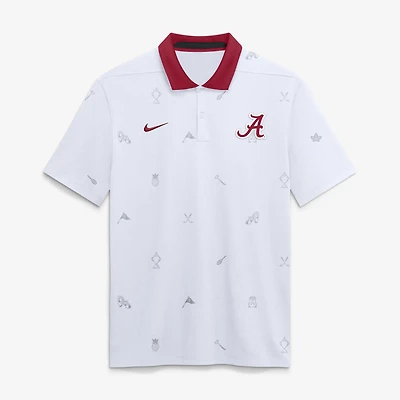 Men's Nike White Alabama Crimson Tide Vapor Pattern Dri-FIT Polo