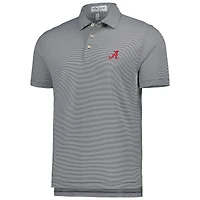Men's Peter Millar Black Alabama Crimson Tide Jubilee Striped Performance Jersey Polo
