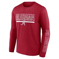 Men's Profile Crimson Alabama Tide Big & Tall Two-Hit Graphic Long Sleeve T-Shirt