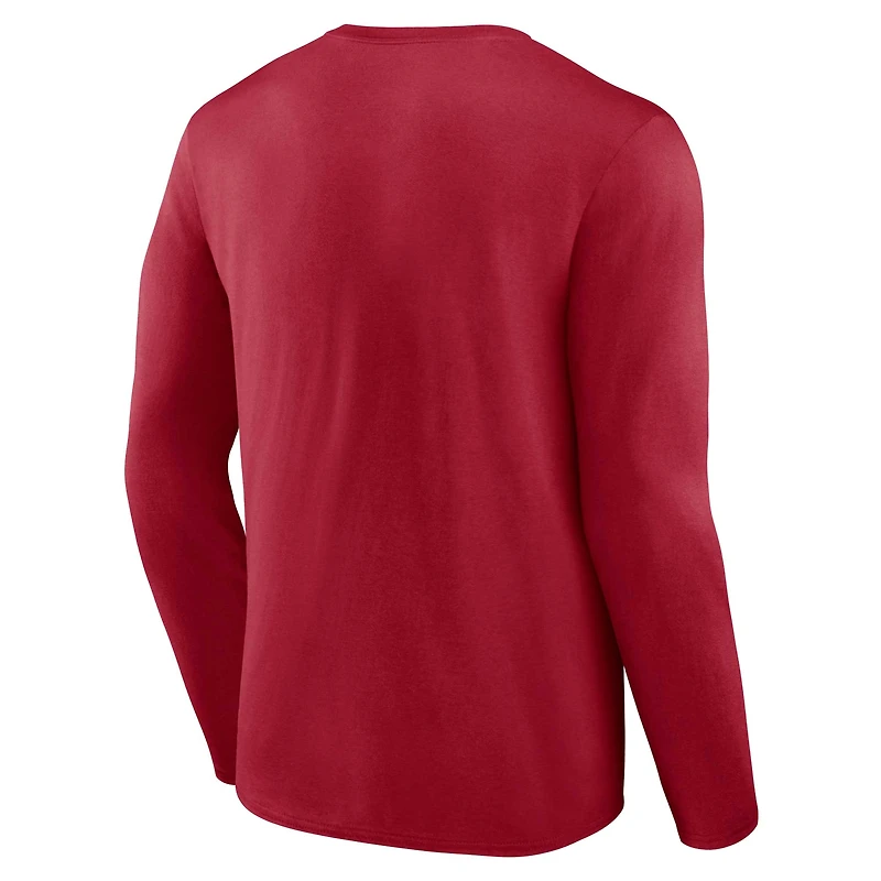 T-shirt à manches longues avec graphique deux coups pour hommes Profile Crimson Alabama Tide Big & Tall