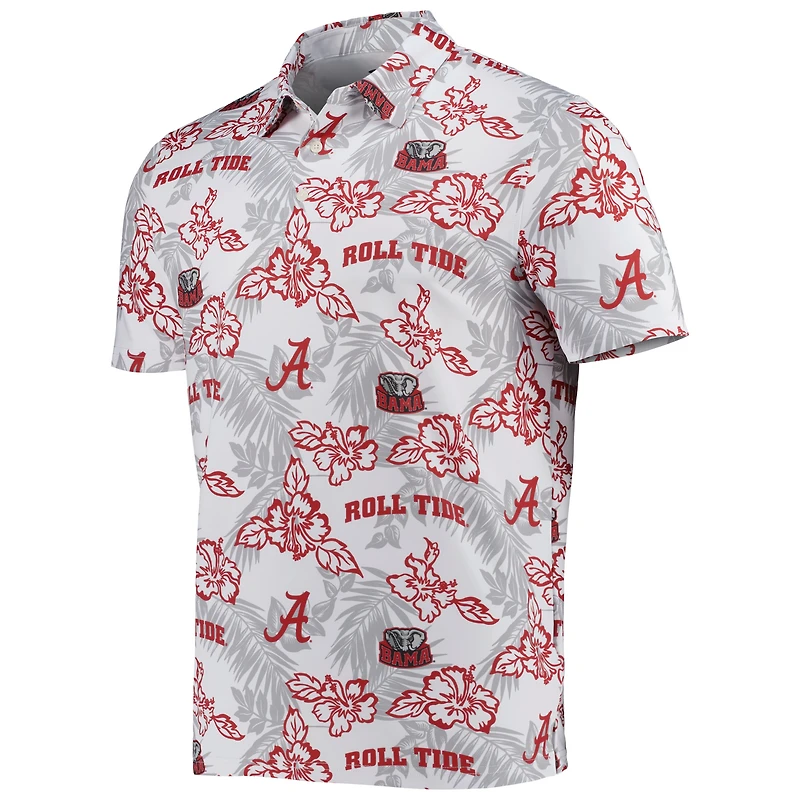 Polo performance Reyn Spooner pour homme, blanc Alabama Crimson Tide