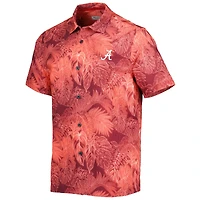 Men's Tommy Bahama Crimson Alabama Tide Big & Tall Coast Luminescent Fronds IslandZone Button-Up Camp Shirt