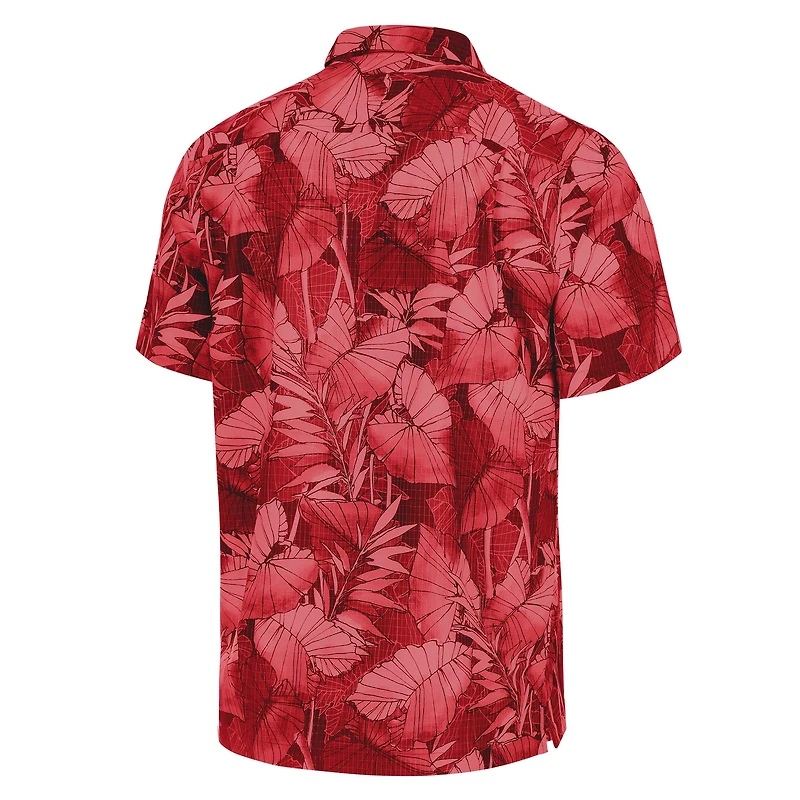 Men's Tommy Bahama Crimson Alabama Tide Coast Nuevo Fronds Button-Up Shirt