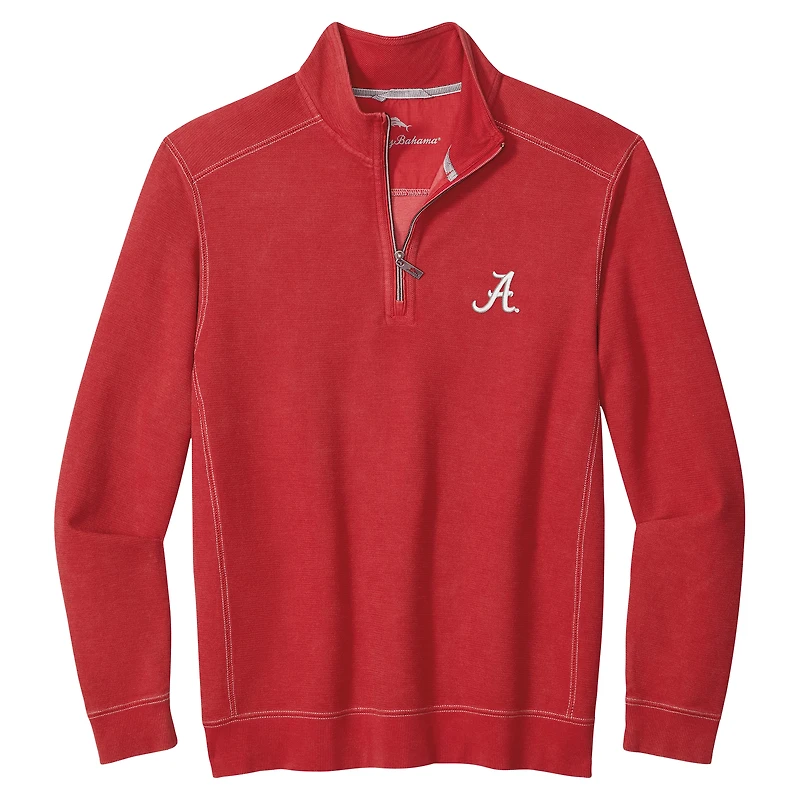 Haut à fermeture éclair quart de tour Tommy Bahama Crimson Alabama Tide Montego Bay pour homme