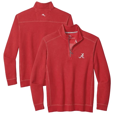 Men's Tommy Bahama Crimson Alabama Tide Montego Bay Quarter-Zip Top