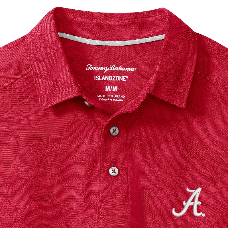 Polo Tommy Bahama Crimson Alabama Tide Palm Fresco Hibiscus IslandZone® pour homme