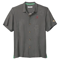 Chemise boutonnée Tommy Bahama grise pour homme, motif Alabama Crimson Tide, Catch of the Day Camp IslandZone