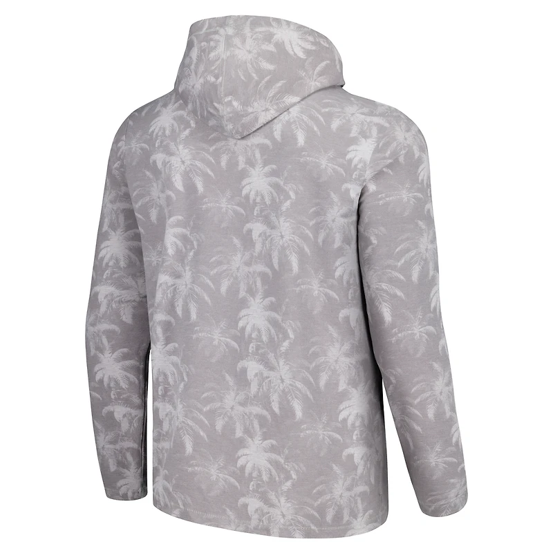 T-shirt à capuche manches longues Tommy Bahama gris Alabama Crimson Tide Palm Frenzy pour hommes