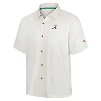 Men's Tommy Bahama White Alabama Crimson Tide Coconut Matchup Camp Button-Up Shirt