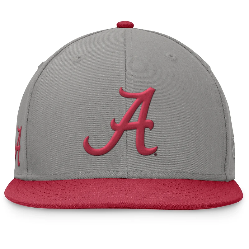 Men's Top of the World Gray/Crimson Alabama Crimson Tide Rally Two-Tone Fitted Hat
