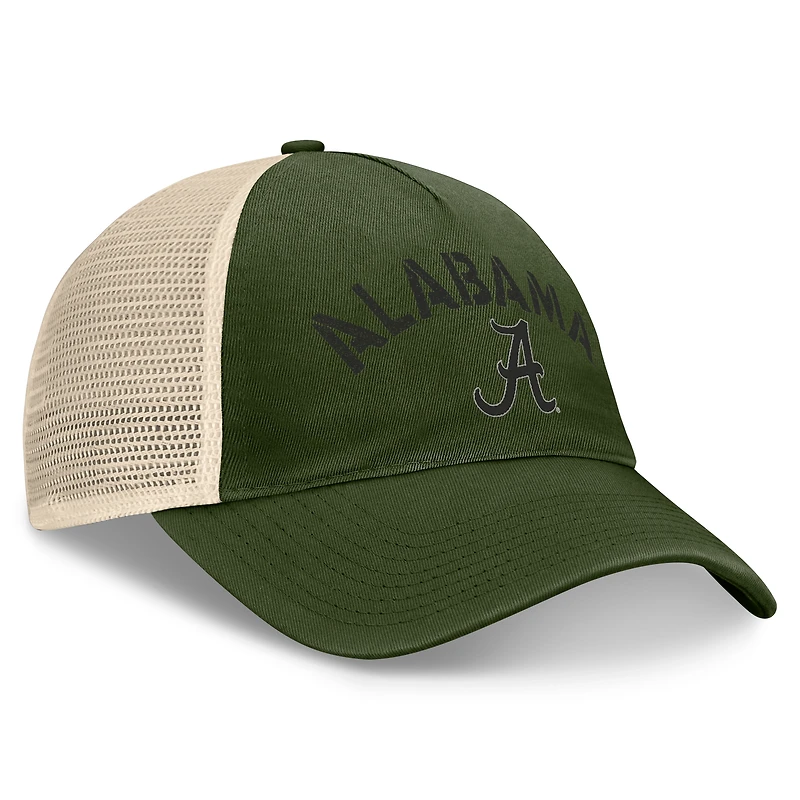 Chapeau réglable Top of the World Hunter Green Alabama Crimson Tide OHT pour hommes, appréciation militaire Glory Trucker