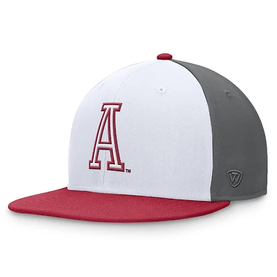 Casquette ajustée pour homme Top of the World Alabama Crimson Tide Tri-Tone Heritage Collector blanche/cramoisie