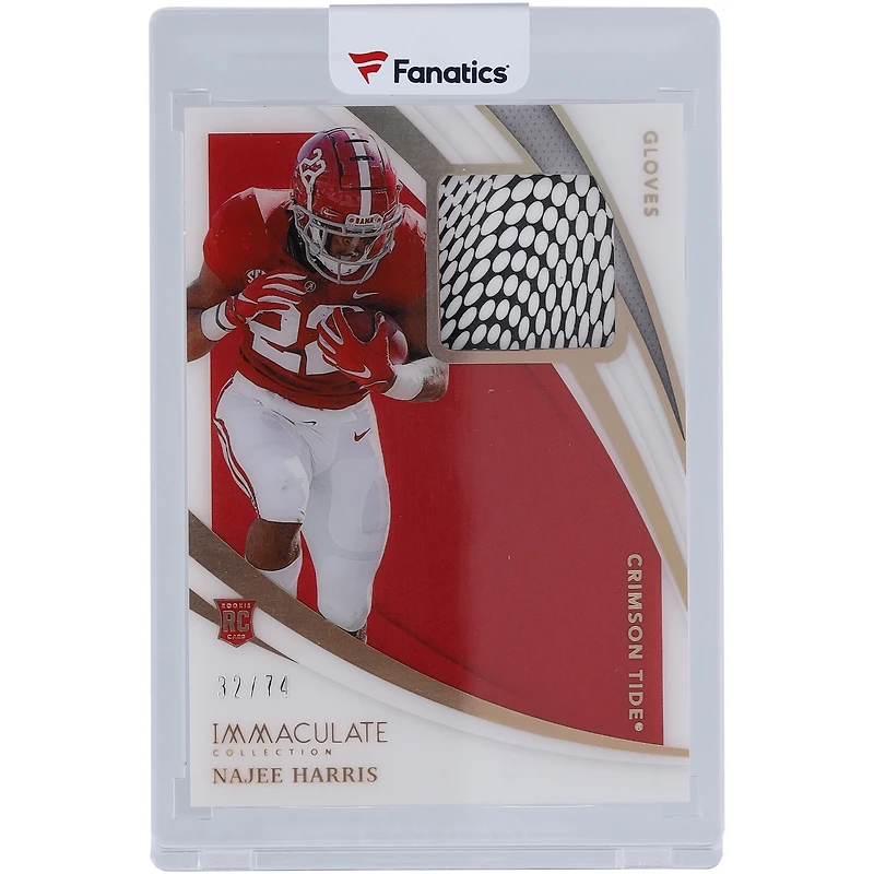 Najee Harris Alabama Crimson Tide 2021 Panini Immaculate Collection Collegiate Gloves Dual-Color Relic #GL-NH #32/74 Rookie Card