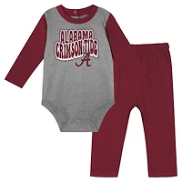Newborn & Infant Alabama Crimson Tide Double Up Long Sleeve Bodysuit Pant Set