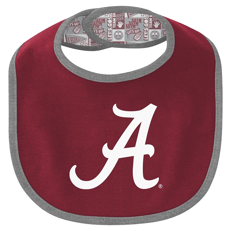 Newborn & Infant Alabama Crimson Tide Dynamic Duo Bodysuit, Bib Cuffed Knit Hat Set