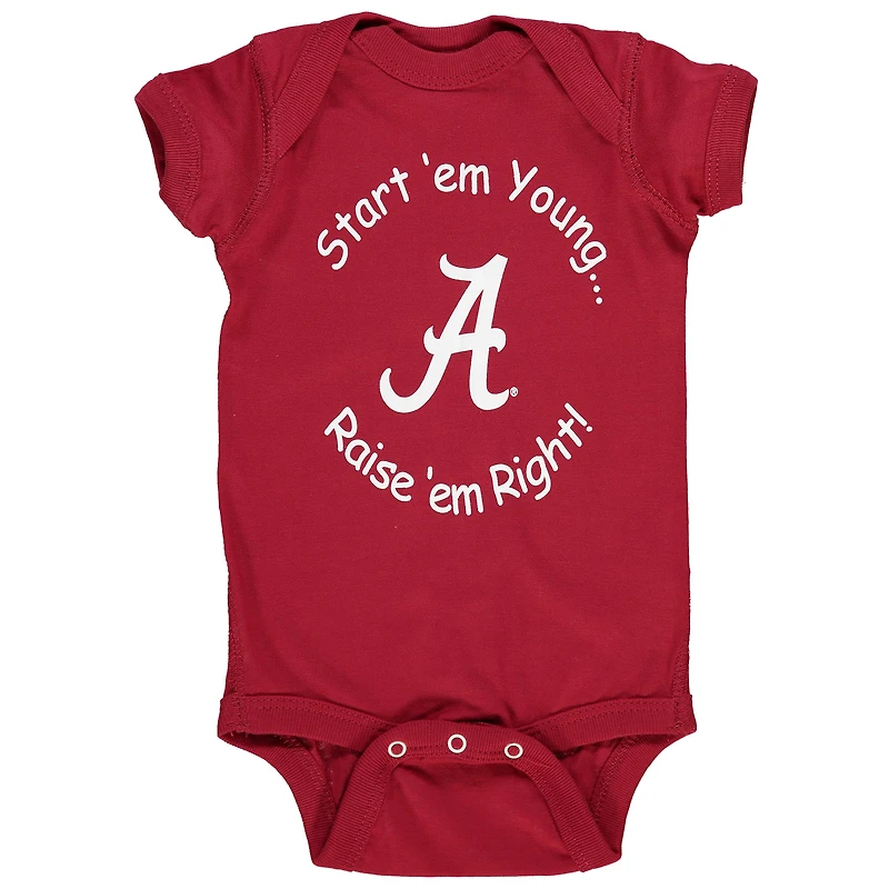 Newborn & Infant Crimson Alabama Tide Start 'Em Young Bodysuit