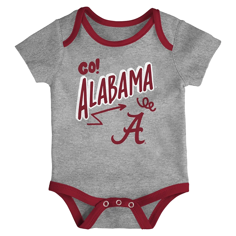 Newborn & Infant Outerstuff Alabama Crimson Tide Three-Pack All Day Play Bodysuit Set