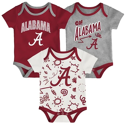 Newborn & Infant Outerstuff Alabama Crimson Tide Three-Pack All Day Play Bodysuit Set